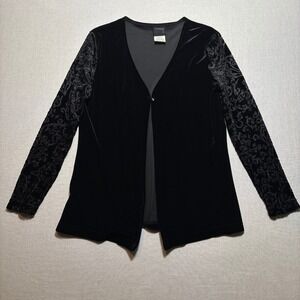 Vintage Studio Y2k Velvet‎ Burnout Cardigan Top Small USA